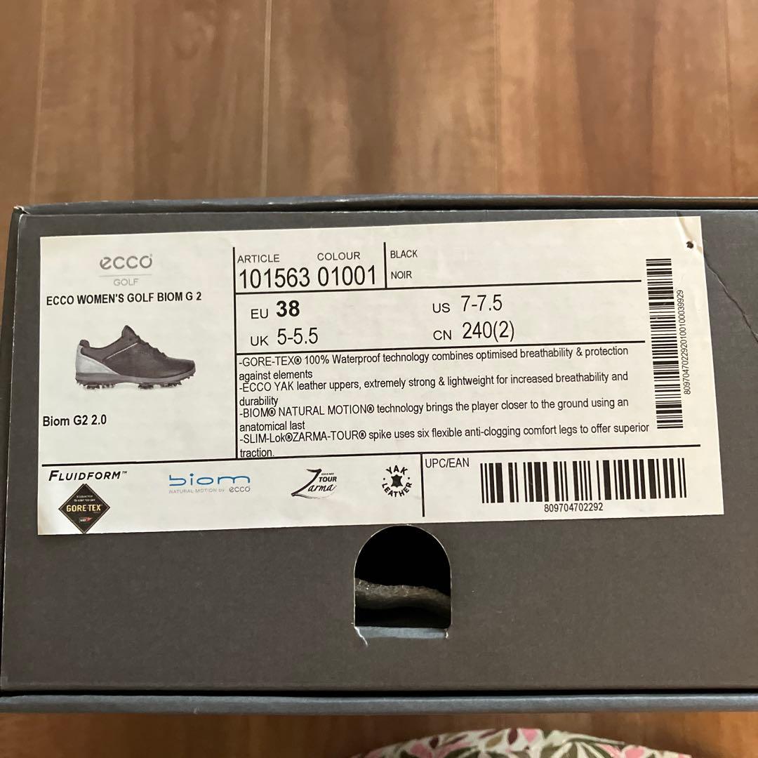 ECCO ゴルフシューズ 未使用 女性用 38サイズ ブラック 24センチ