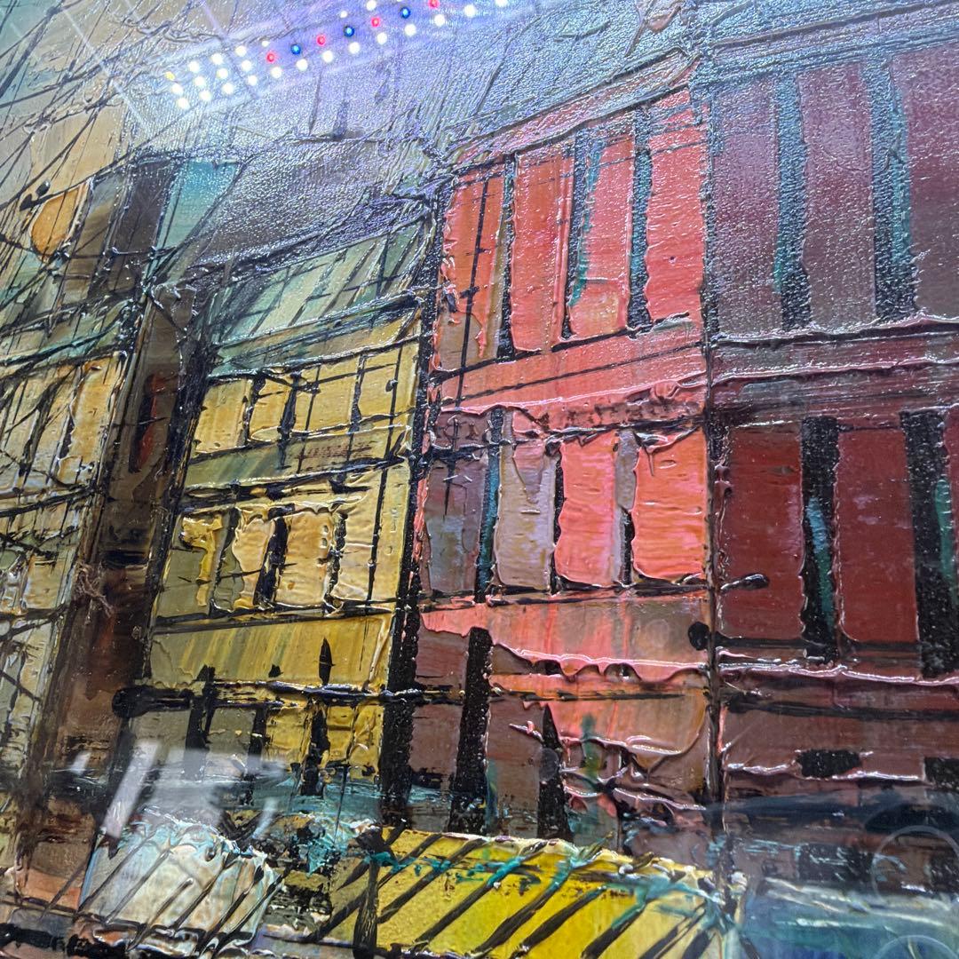 ルイージ・バッシーニ Luigi Bassini セーヌ川 油絵 製法承認シール