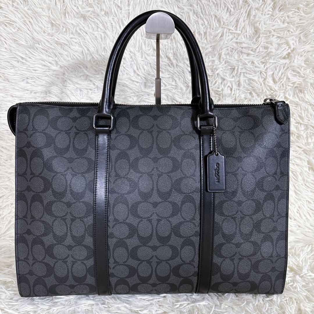 極美品】COACH グラハム ジップブリーフ 2way ビジネスバッグ 黒