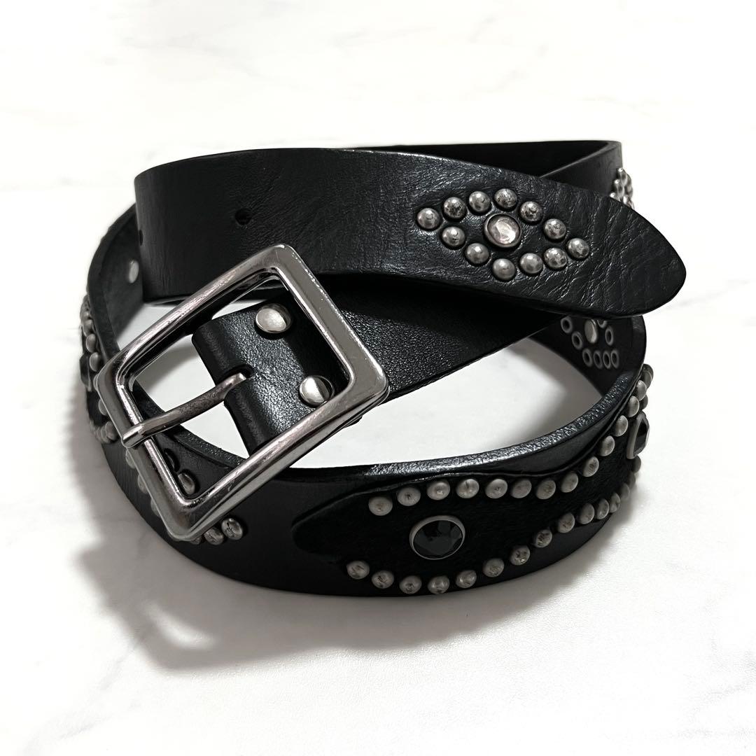 BUFFALO BOBS 本革 レザーベルト スタッズベルト 黒 ブラック バッファローボブズ スタッズベルト 本革｜Yahoo!フリマ（旧PayPayフリマ）