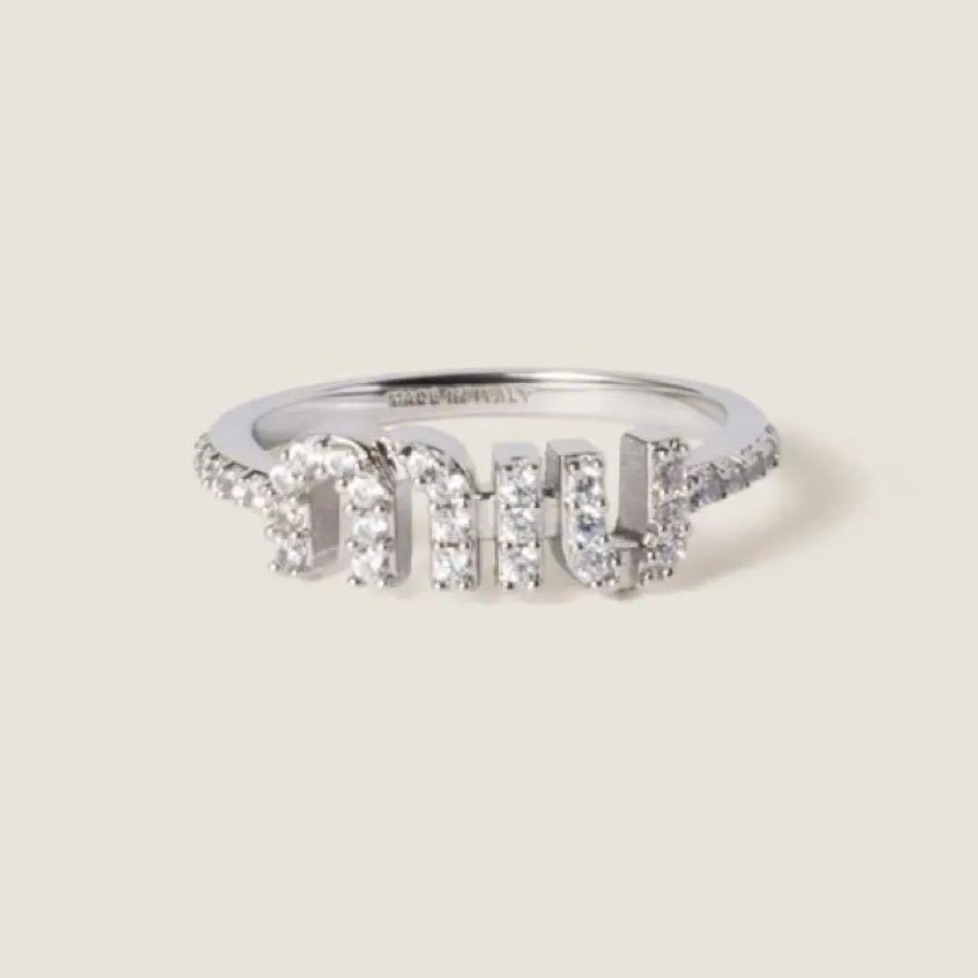 miumiu リング ジルコニア クリスタル シルバー 11号