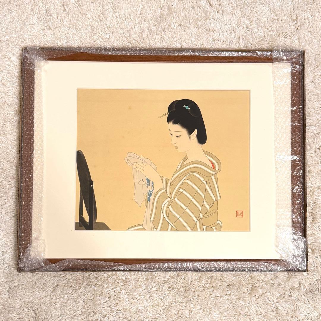 志村立美の饗宴「湯上り」凛とした麗しの女性像外寸美人木版画