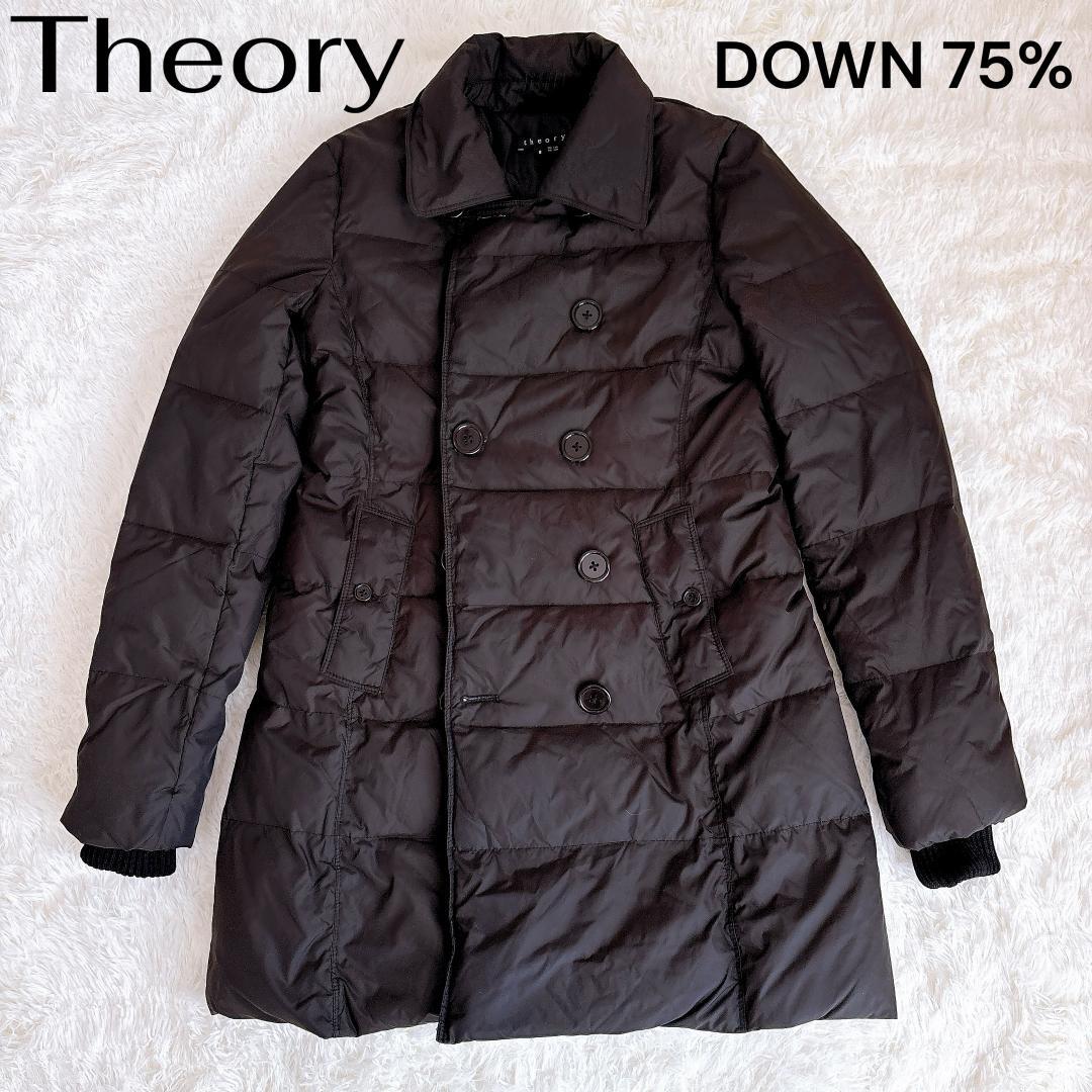 【新品タグ付】Theory ダブルブレストダウンコート S 黒 ウエストシェイプ 楽天市場】セオリー ダウン（コート・ジャケット｜レディース