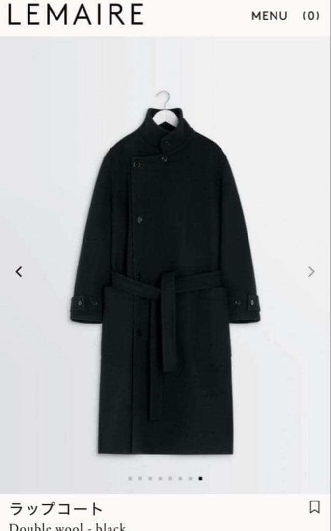 Lemaire wrap coat 25AW サイズS ラップコート