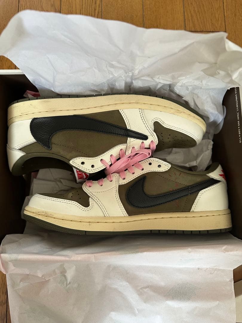 靴 travis scott jordan1 low olive