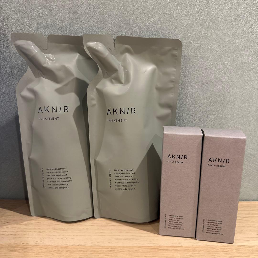(新品)AKNIRの詰め替え用トリートメントとヘアスカルプセラム