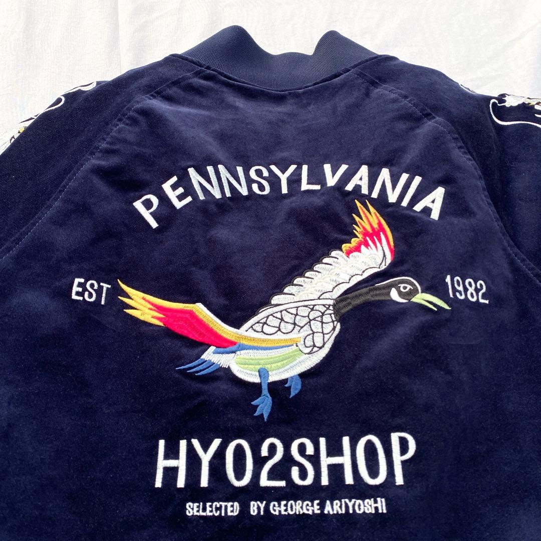 hyo-hyo スーベニアジャケット スカジャン ベルベット ネイビー 刺繍