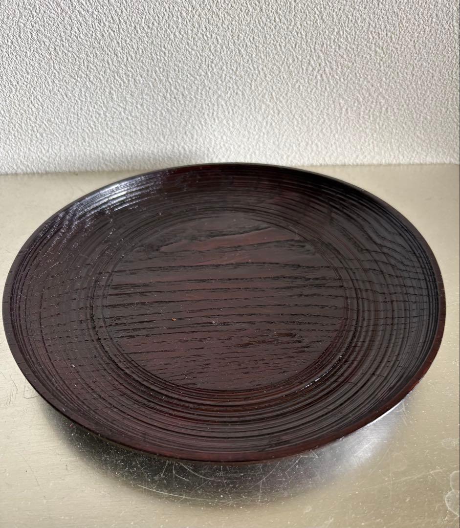 三代目　村瀬治兵衛　沢栗スリ漆はつり皿A　6寸5分　婦人画報　茶道　工芸品