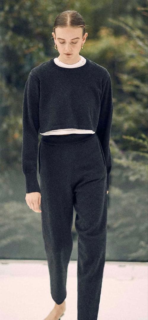 SEA ネイビー クロップドニット ONE SIZE