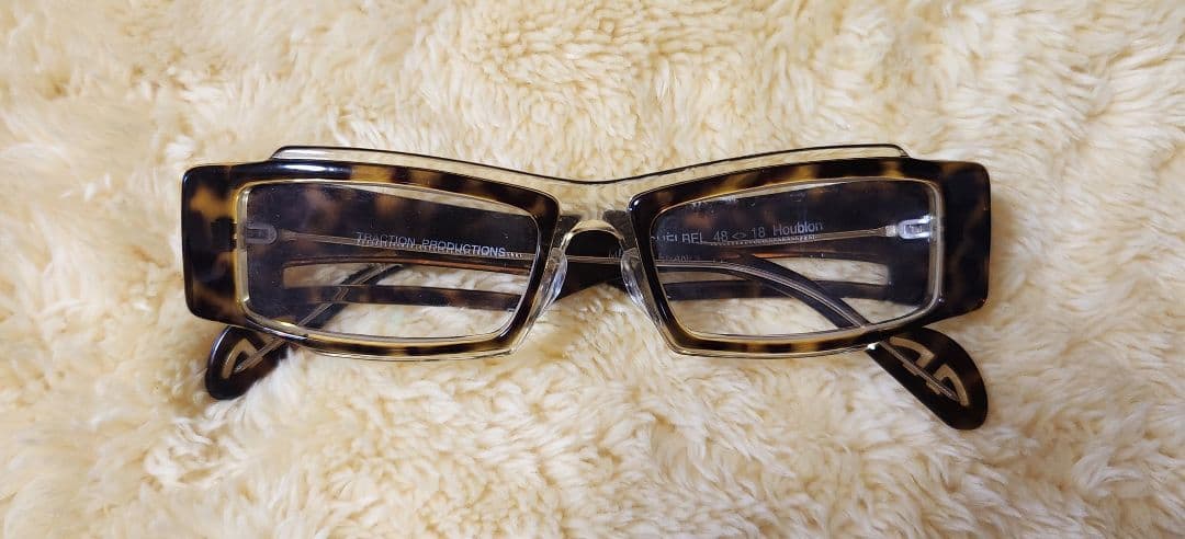 traction productions べっ甲柄 スクエア型 眼鏡 フランス製