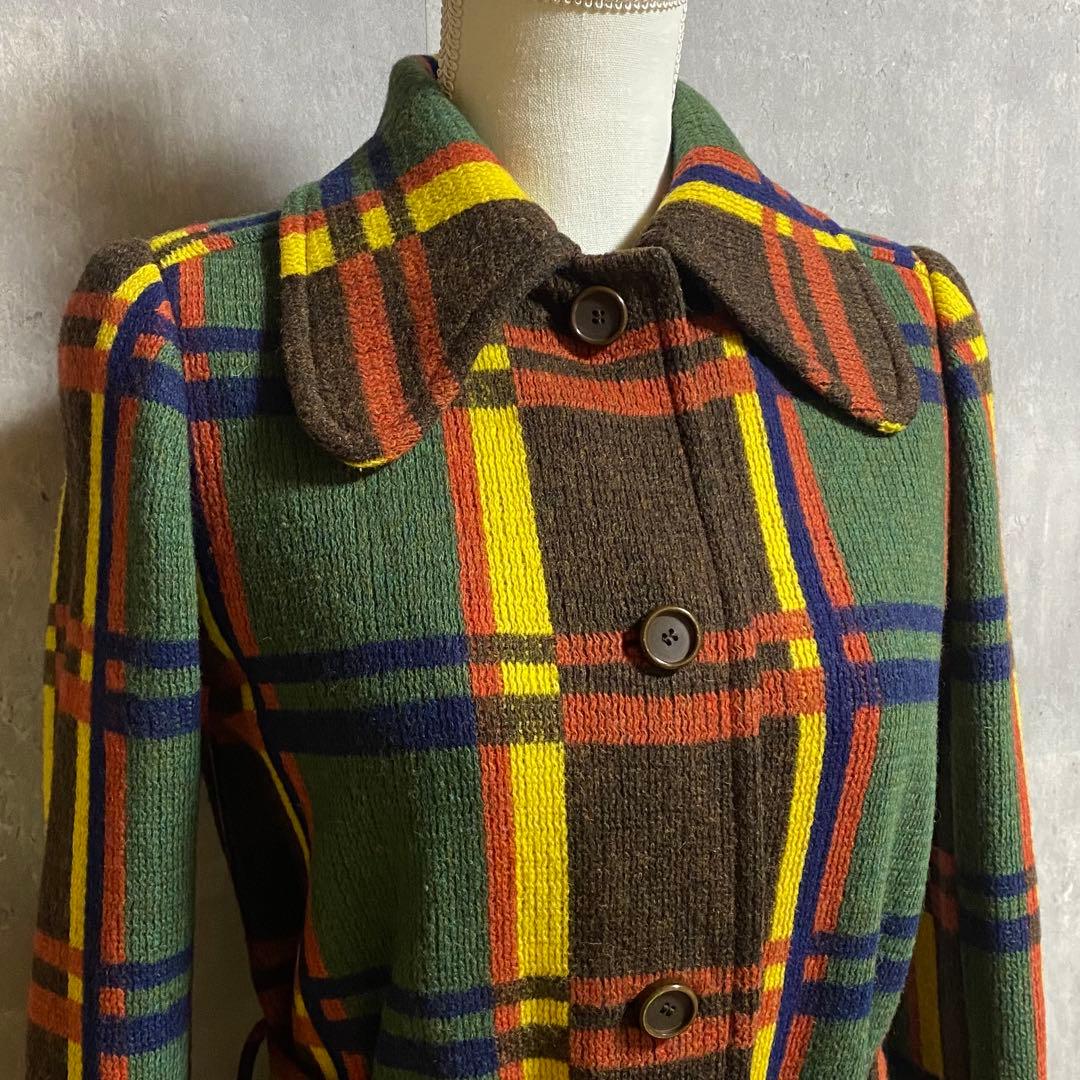 希少 ヴィンテージ】MISS DIOR タータンチェック ニットコート - メルカリ