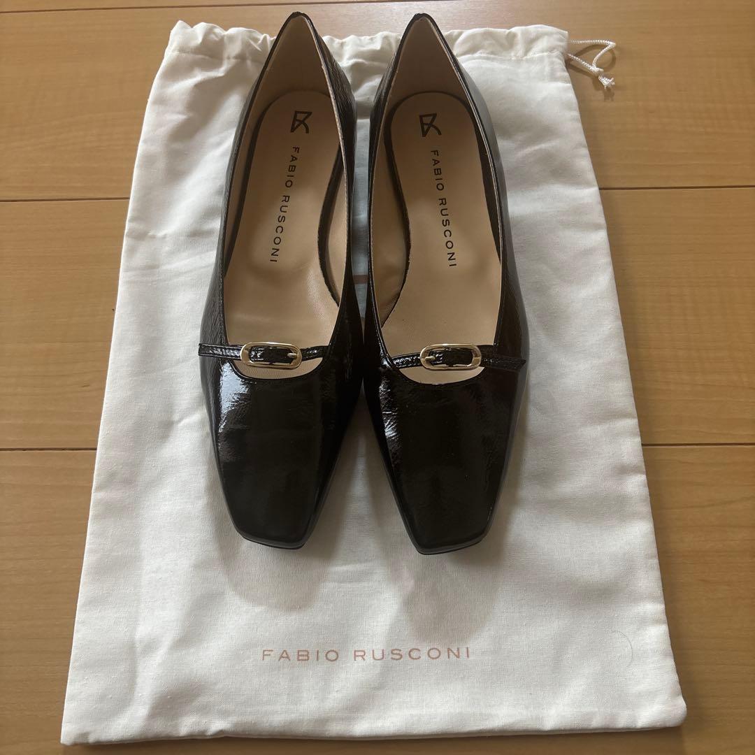 FABIO RUSCONI ブラックパンプス