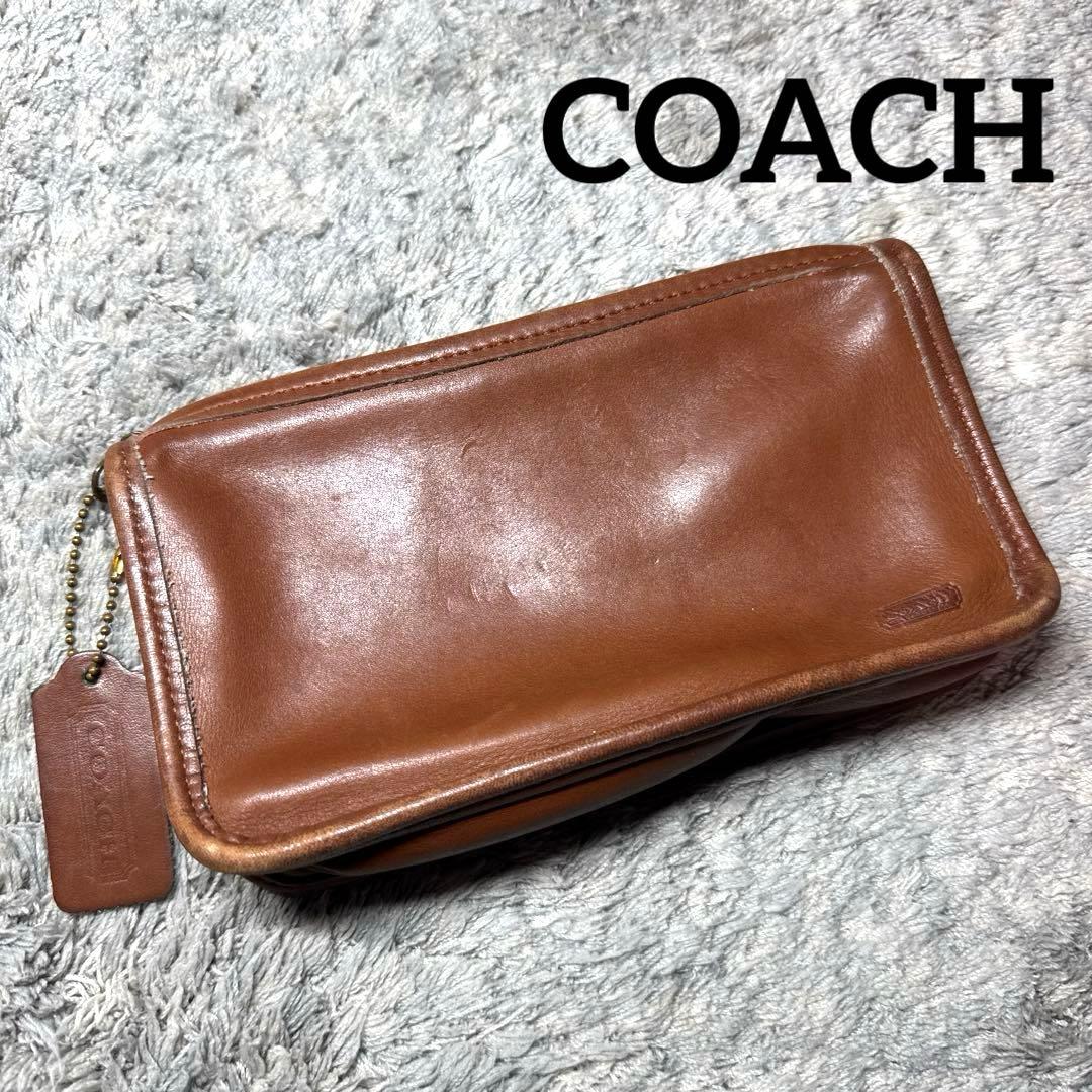 COACH コーチ オールドコーチ ポーチ 小物入れ 本革 レザー ブラウン fb9d2a1182a2164fc7d838bb2619fa