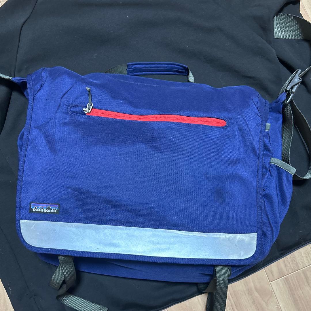 old patagonia パタゴニア ブルーメッセンジャーバッグ 古着 y2k