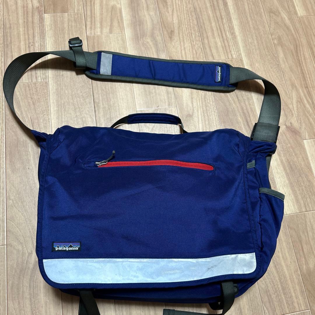 old patagonia パタゴニア ブルーメッセンジャーバッグ 古着 y2k