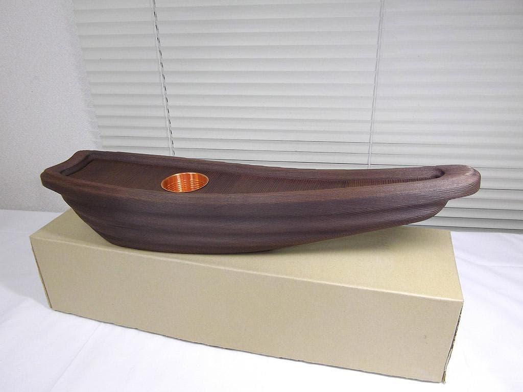 池坊 焼杉 泊船 泊舟　華道具 花器 花入れ