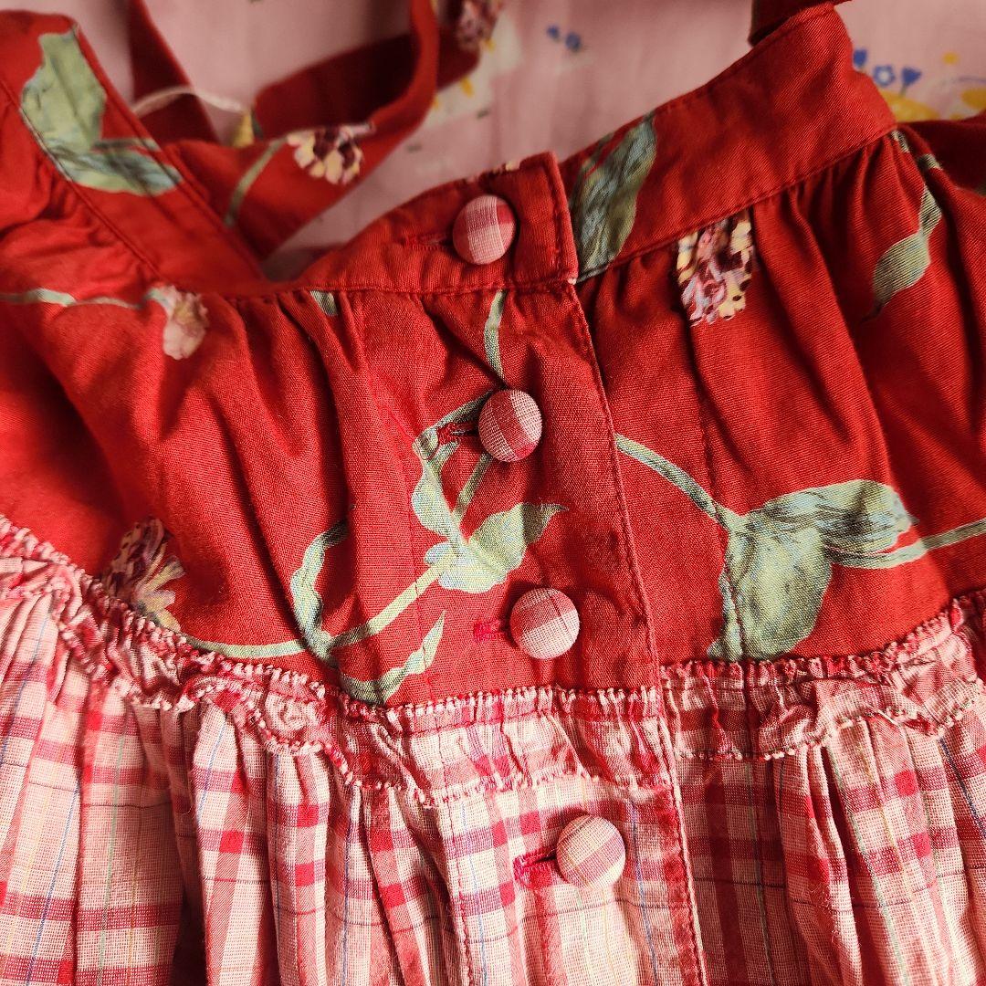 PINK HOUSE ピンクハウス 金子功 吊りスカート 5段ティアード 赤