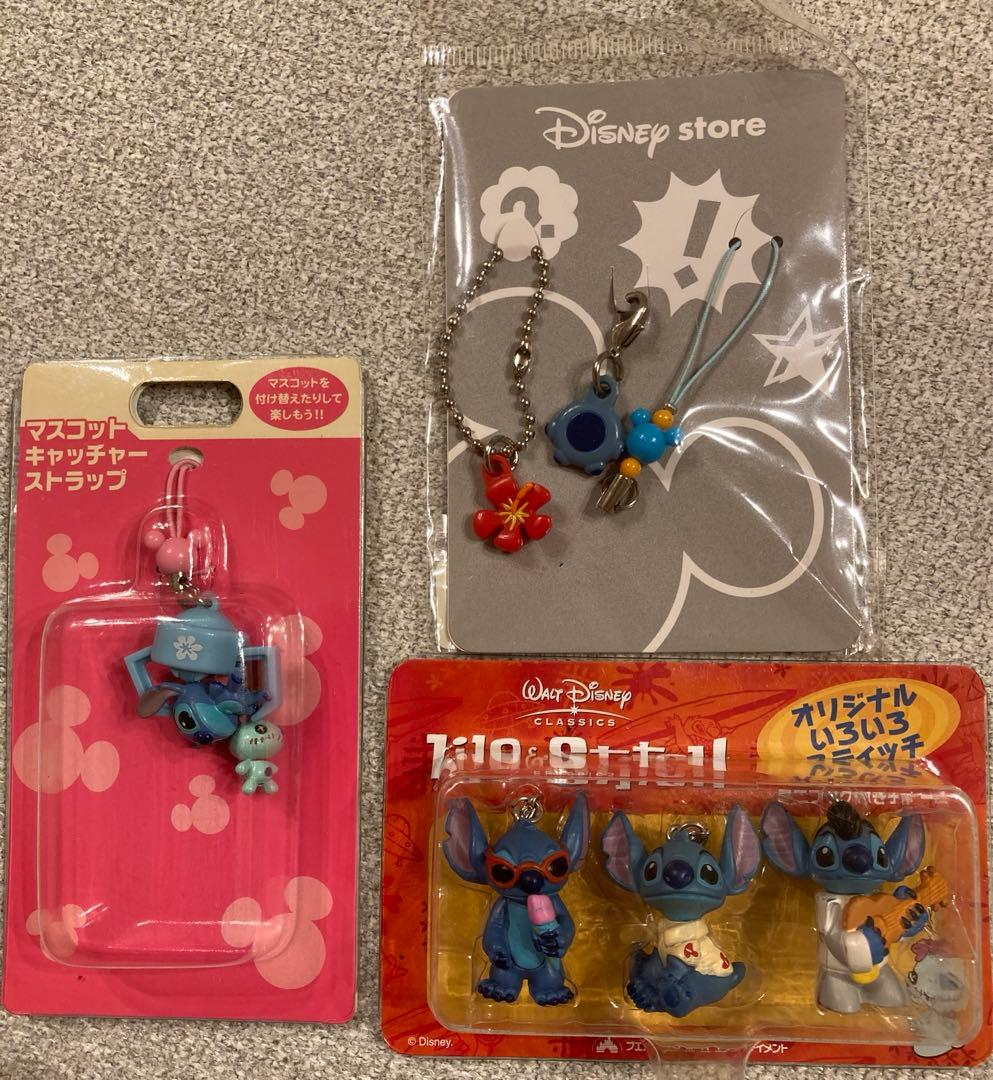 未使用 ディズニーストア スティッチ ストラップ チャーム 3点セット
