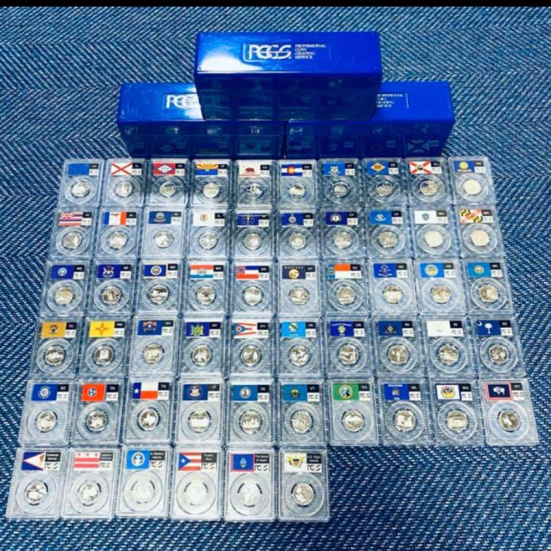 アメリカ 50州+6領域 25セント プルーフ銀貨 コンプ