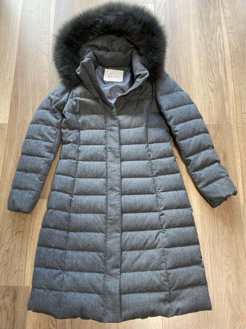 ANAYI アナイ フラノフォックスファー付きダウンコート - メルカリ