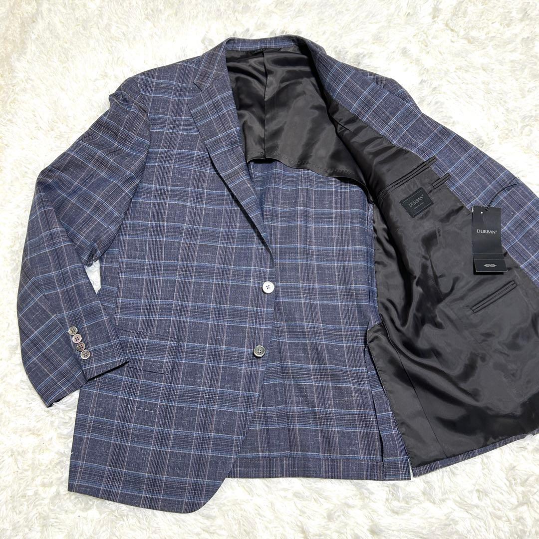 新品 タグ付き D'UBAN 背抜き テーラードジャケット 格子柄 3L