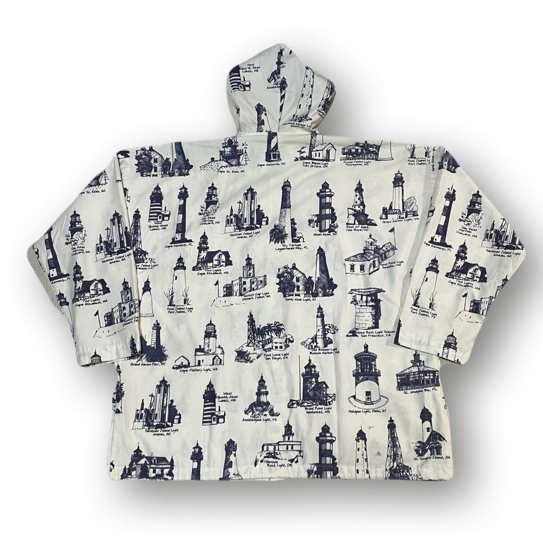 90s MICHIGAN RAG CO ミシガンラグ 総柄 灯台 パーカー XL - メルカリ