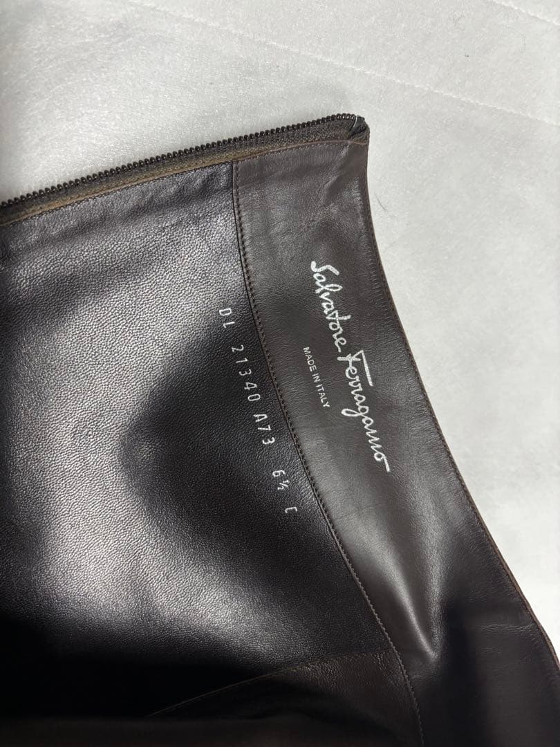 専用　フェラガモ　ダークブラウン ロングブーツ　6.5 23.5cm ガンチーニ