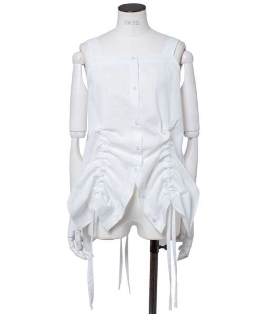 【新品未使用】UN3D. アンスリード ヘムギャザーシャツキャミソール ホワイト