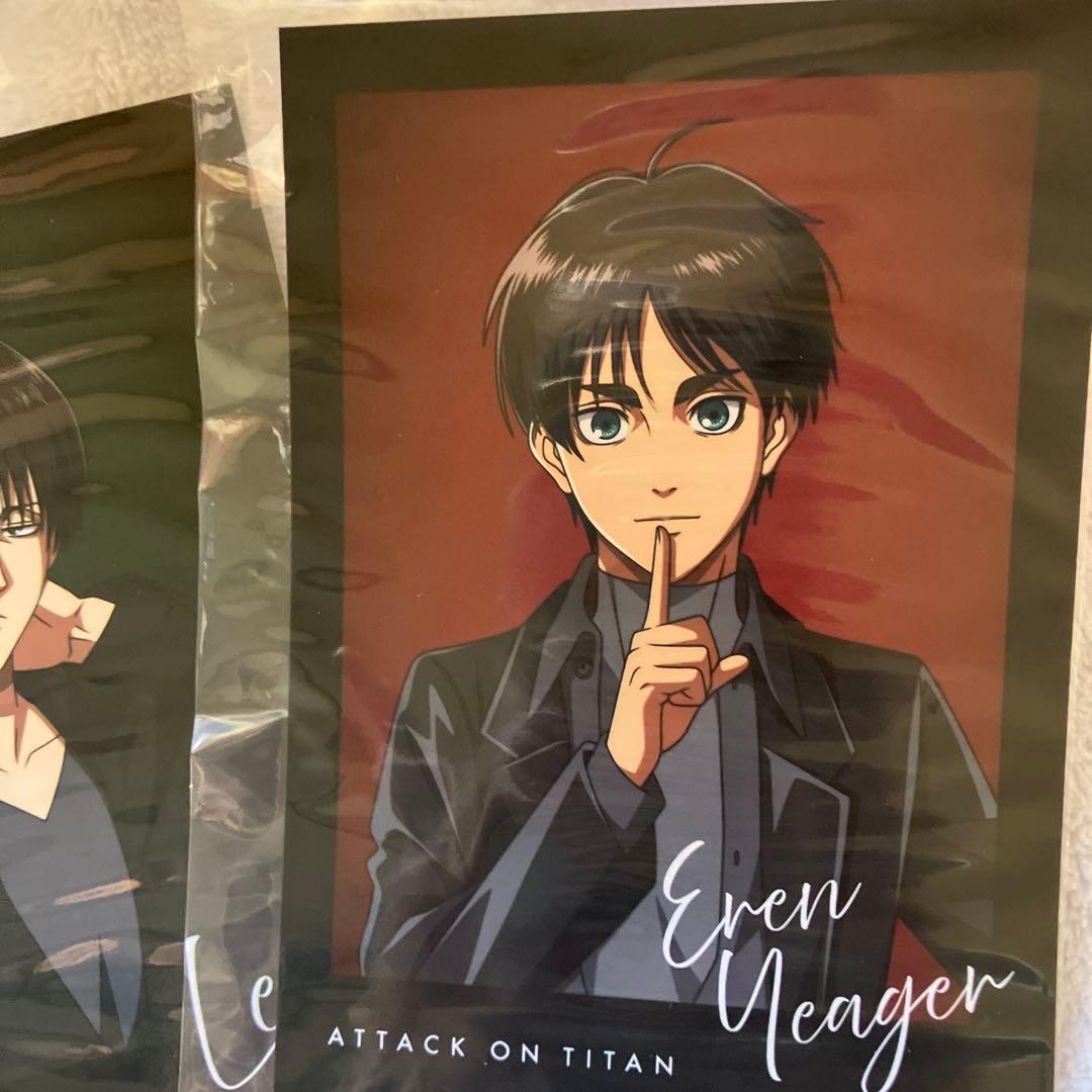 進撃の巨人アニメイト限定特典ブロマイド3枚セット エレン・リヴァイ