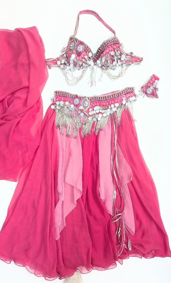 ベリーダンス Bella衣装セット ベリーダンスセットアップ004--「全9色」 ベリーダンス2点セット☆裾