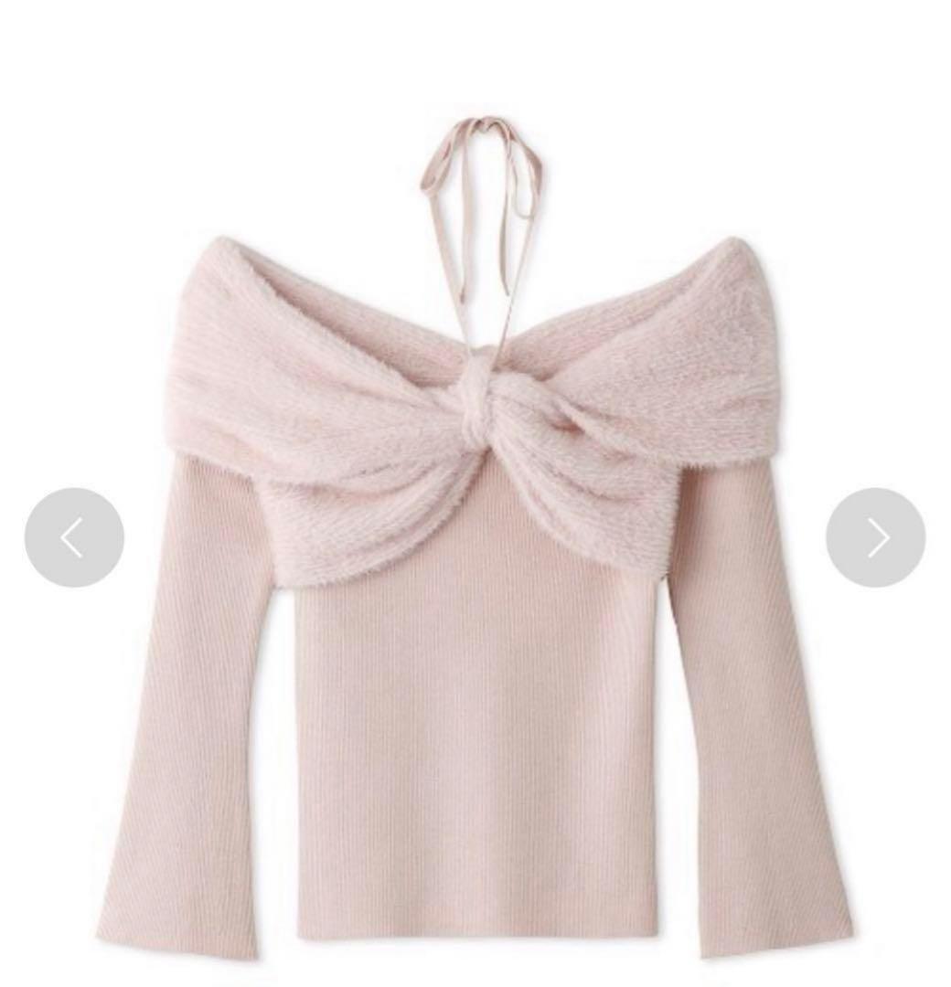 SNIDEL WEB限定 オフショルダーリボンニット SNIDEL（スナイデル）の「【WEB限定】オフショルダーリボンニット