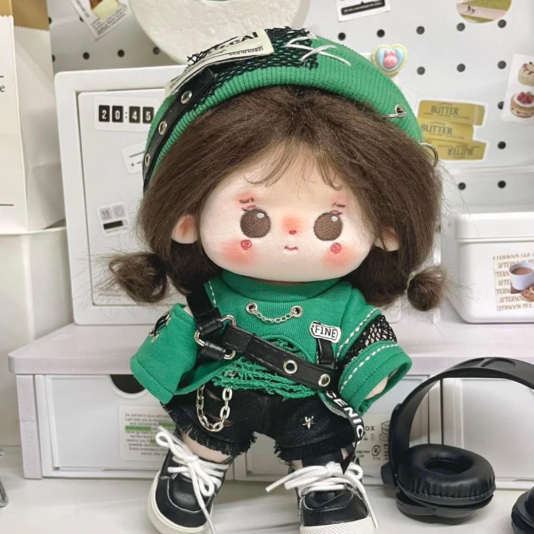 ☆ぬいぐるみ服20cm 着せ替え ぬい服 ぬい活 パンク系 ミドリ ロック