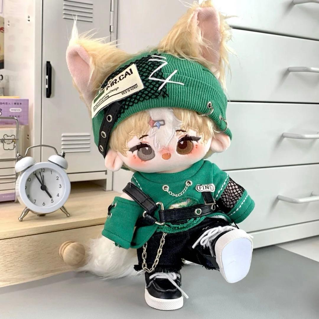 ☆ぬいぐるみ服20cm 着せ替え ぬい服 ぬい活 パンク系 ミドリ ロック