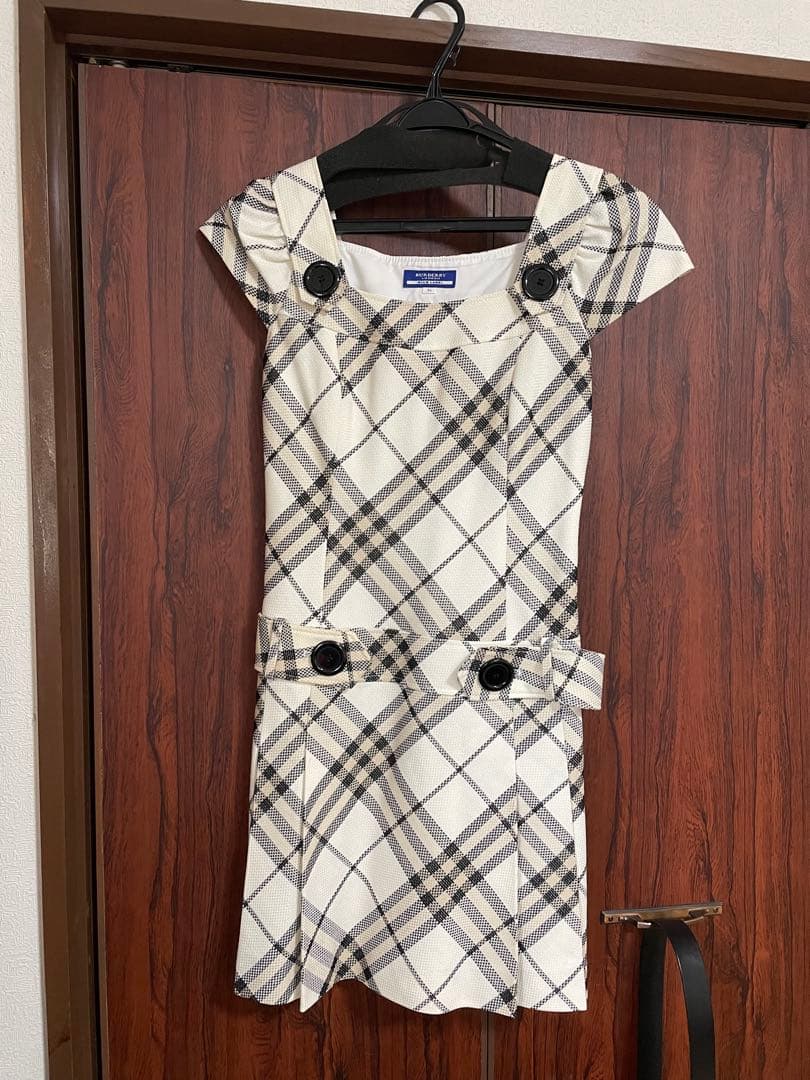 BURBERRY BLUELABELチェック柄 半袖ワンピース 36 - メルカリ