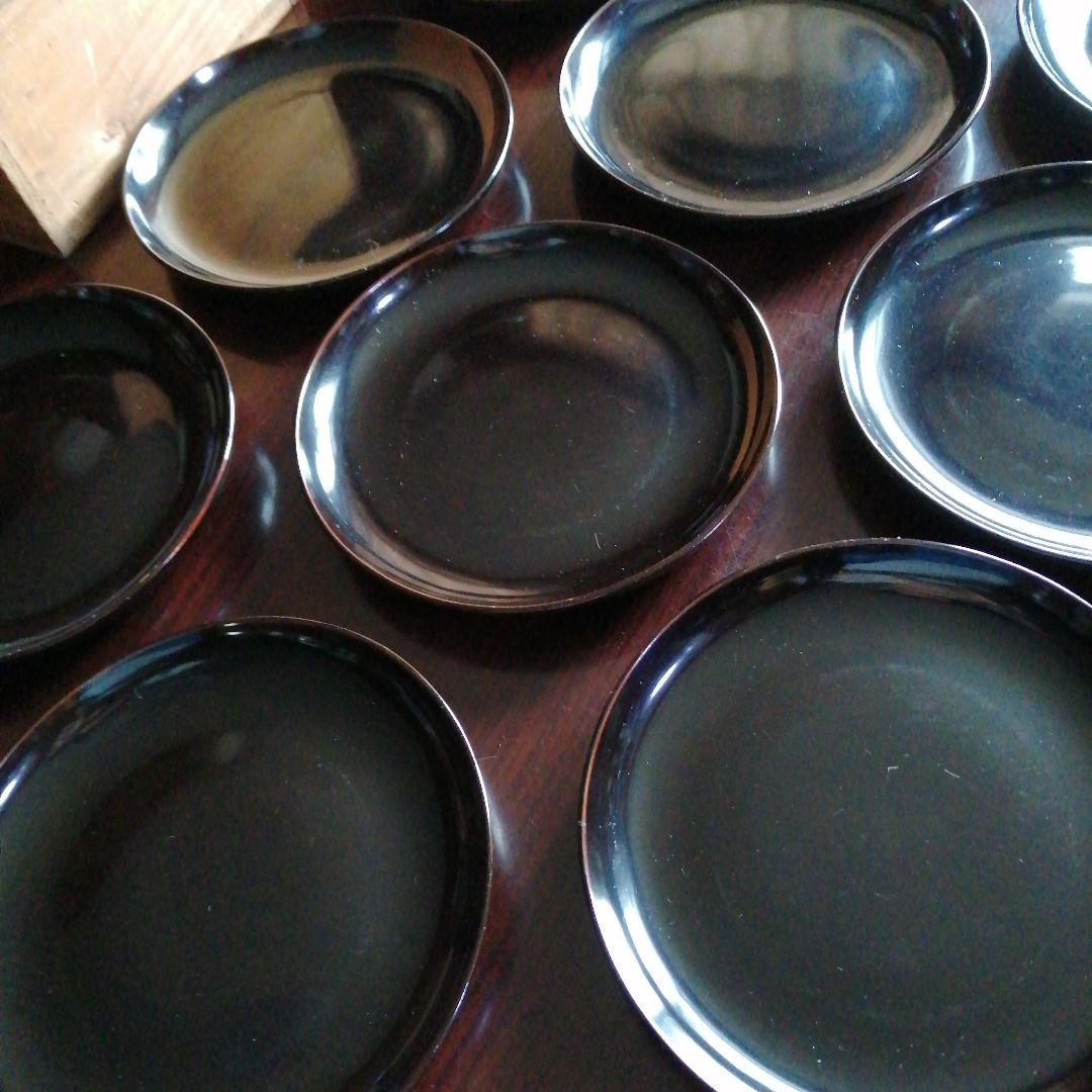 本漆塗 茶津 9枚 17cm 安政年間