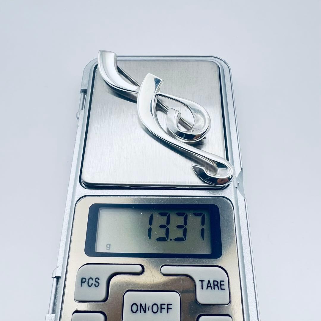 美品 レア ティファニー 音符 ブローチ ト音記号 シルバー