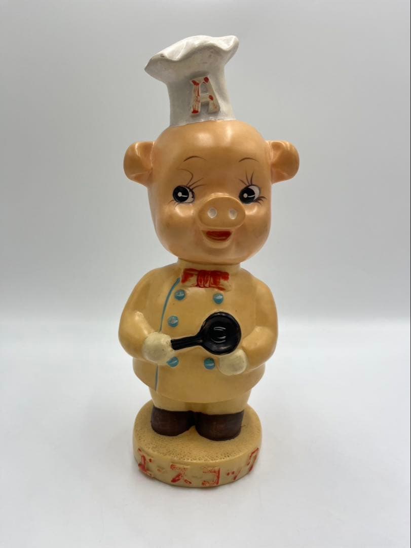 昭和レトロ　エースコック　こぶたコック　ソフビ人形