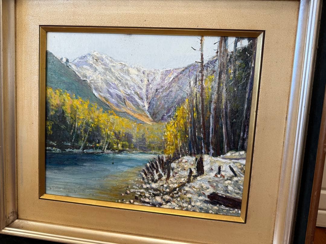 71.「梓川からの穂高」髙橋一善 油絵