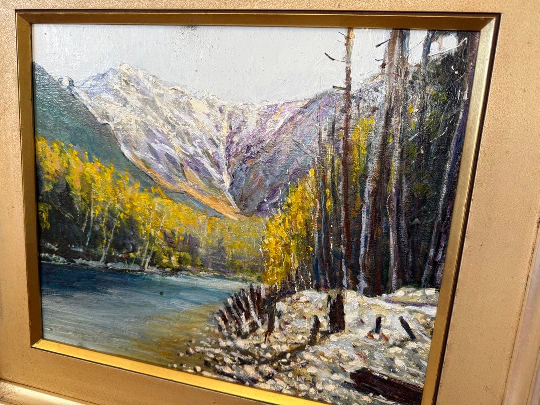 71.「梓川からの穂高」髙橋一善 油絵