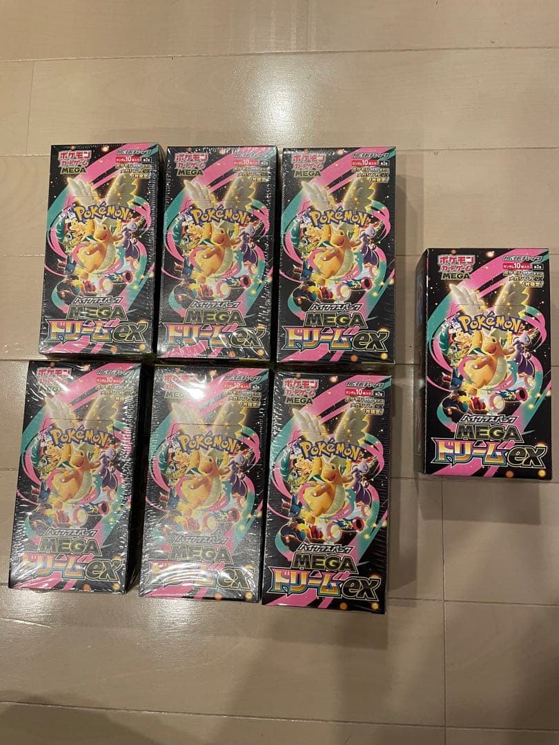 MEGAドリームexシュリンク付き 6Box+シュリンク無し1Box 計7Box ポケモンカードゲーム 新品未開封 シュリンク付き ポケモンカード ハイ