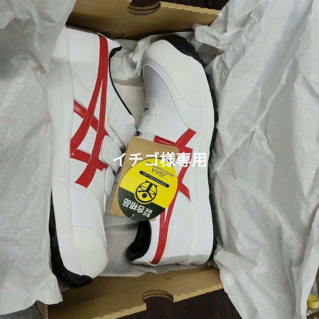 イチゴasics ウォーキングシューズ ホワイト/レッド