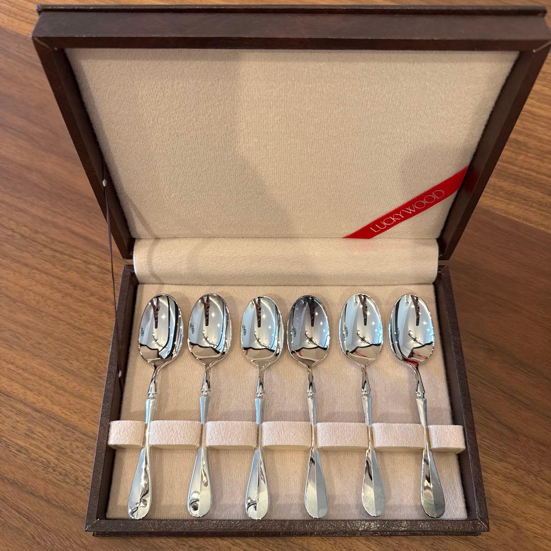 LUCKYWOOD スプーン 6本セット 40ミクロン 銀 シルバー - メルカリ