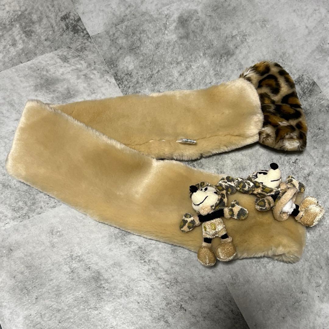 レア希少】ディズニーリゾート ミッキー&ミニー ヒョウ柄マフラー