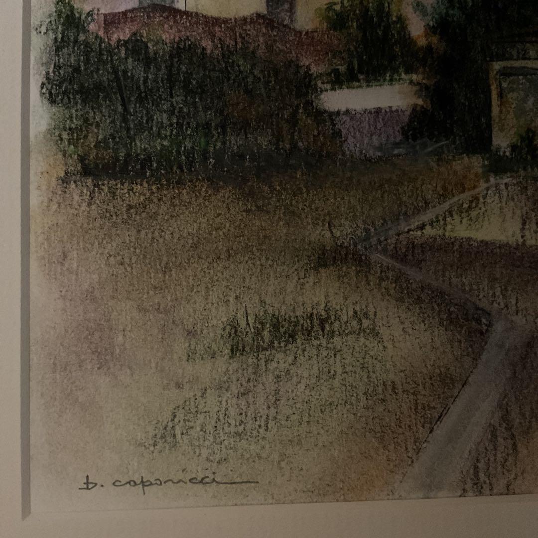 作者不詳作 木版画 風景画 額装仕立て マット付