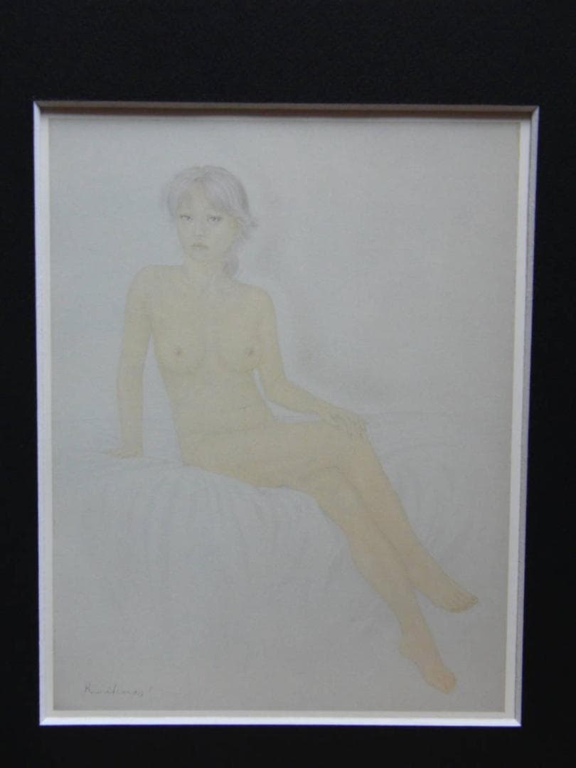 栗原 喜依子、「白い夢」、希少画集・額装画、日本製・新品額縁にて額装致します