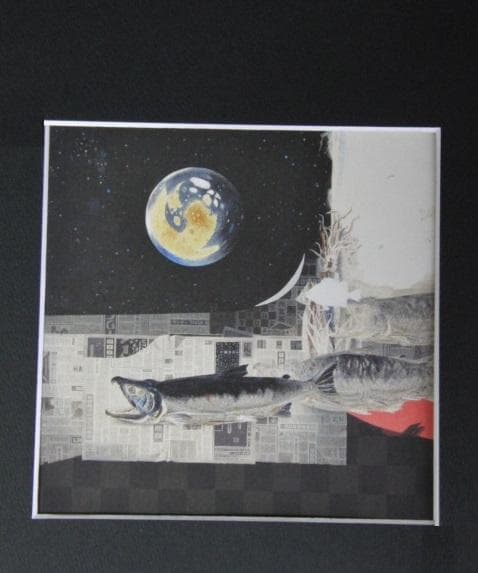 坂本幸重、【星星】、希少な額装用画集より、状態良好、新品額装付