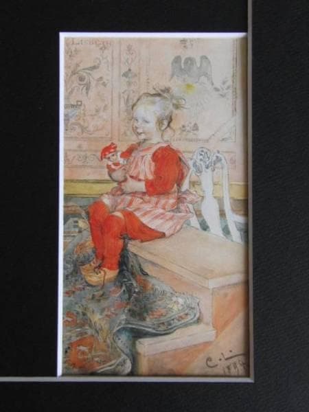 カール・ラーション、リスベス、希少画集画、新品額装付、状態良好