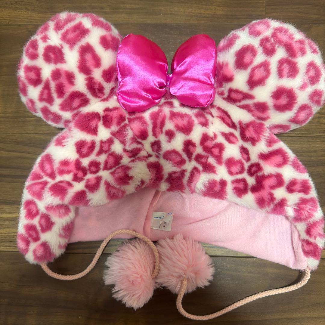 ミッキー風ヒョウ柄ファー帽子 - メルカリ