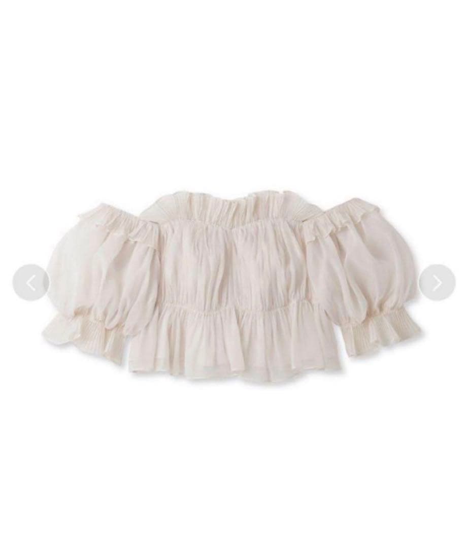 ボリュームギャザーフリルオフショルブラウス　snidel