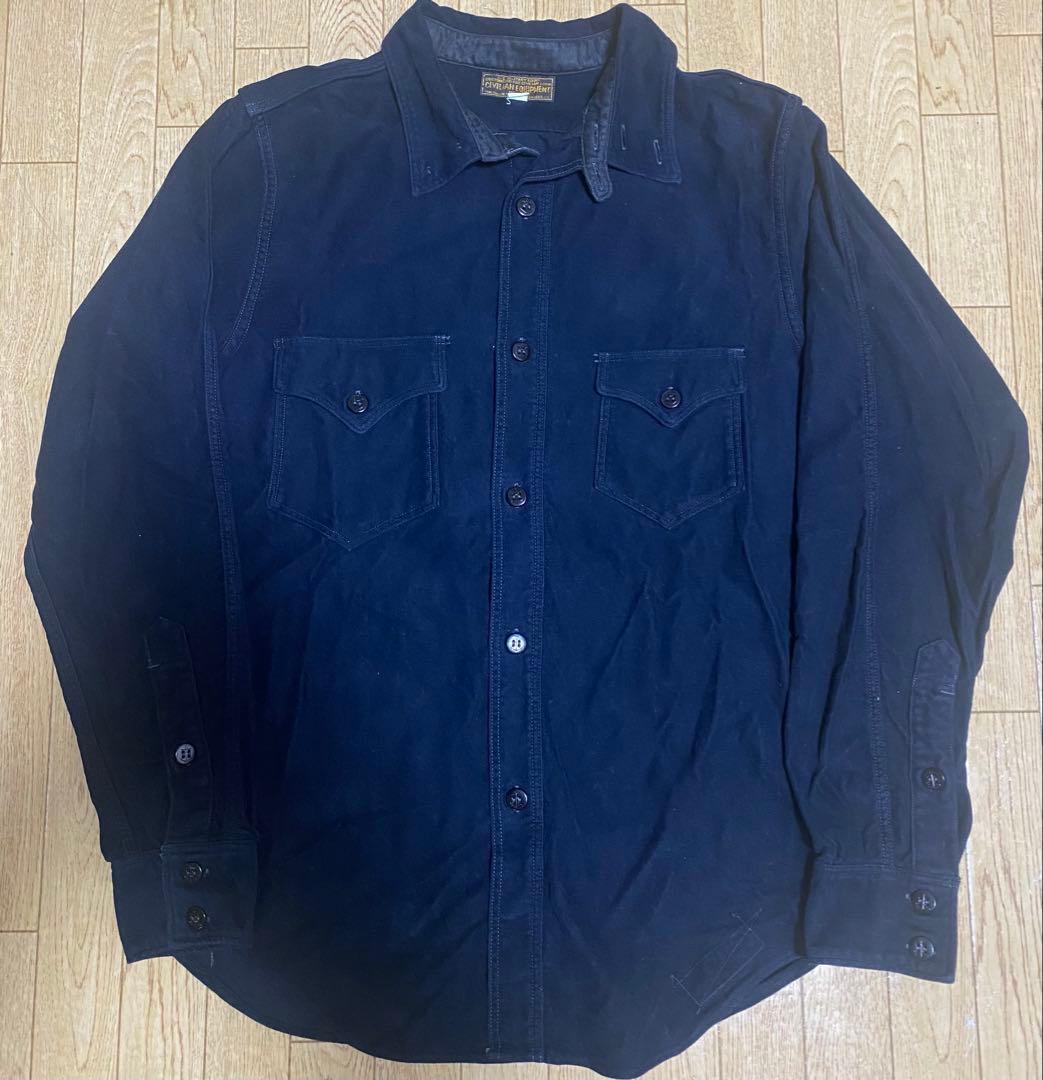 フリーホイーラーズ DECK SHIRT サイズ17 ネイビー フランネル 美品